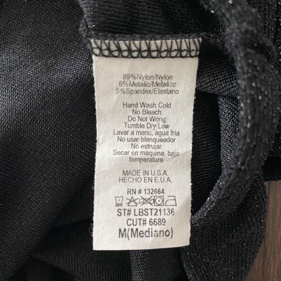 Early 2000's Whimsygoth Goth Grunge Black Glitter Off The Shoulder Crop Top M - Picture 6 of 6